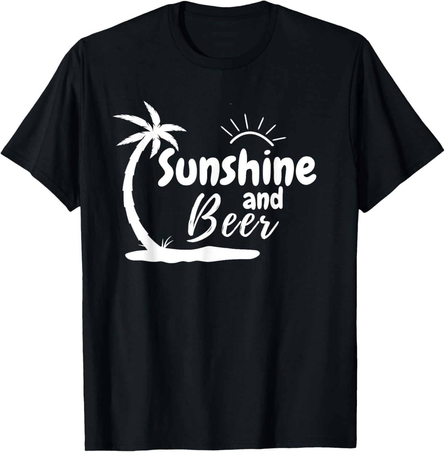 Sunshine and Beer Summer Graphics Beach Men Women T-Shirt - T-Shirt | Black