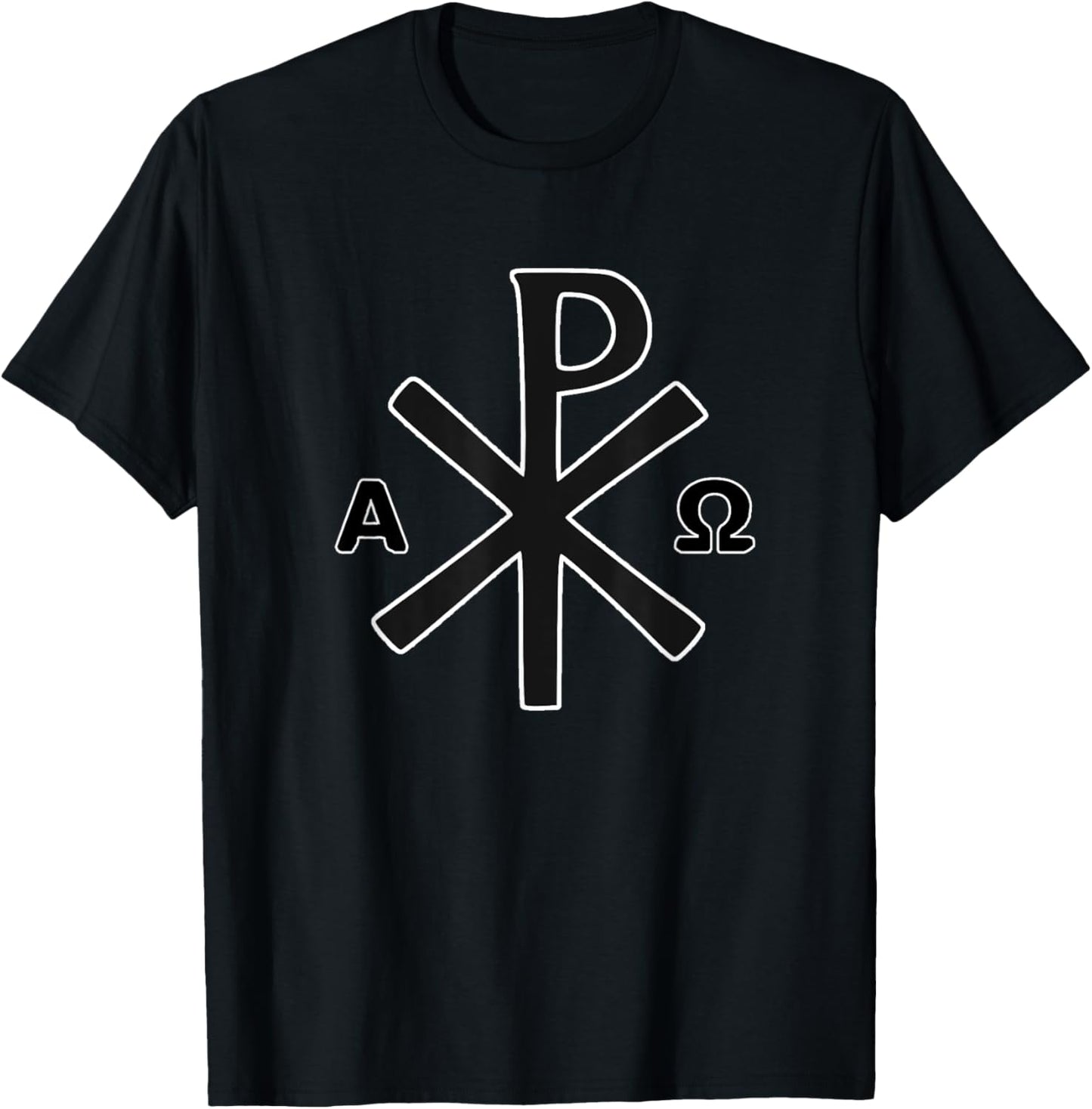 Chi Rho Chrismon Orthodox Christogram Jesus Christ T-Shirt - T-Shirt | Black
