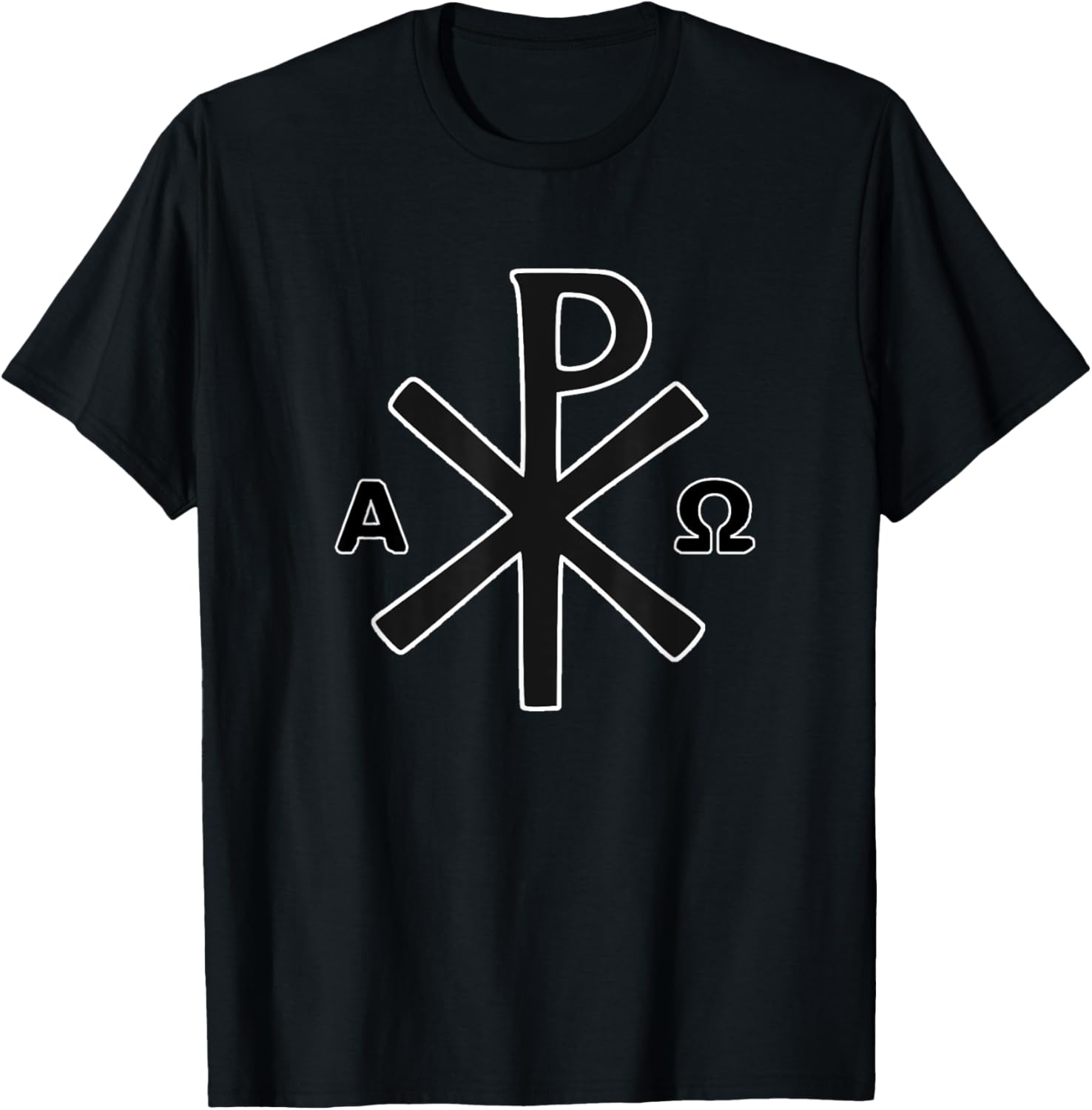 Chi Rho Chrismon Orthodox Christogram Jesus Christ T-Shirt - T-Shirt | Black
