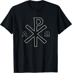 Chi Rho Chrismon Orthodox Christogram Jesus Christ T-Shirt - T-Shirt | Black