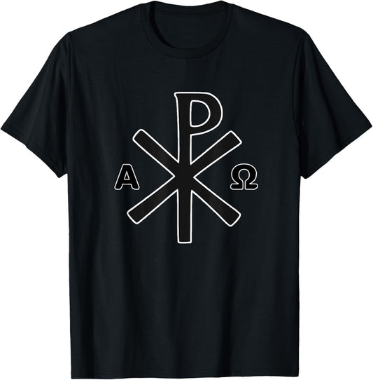 Chi Rho Chrismon Orthodox Christogram Jesus Christ T-Shirt - T-Shirt | Black