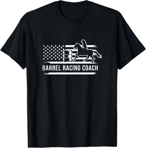 Barrel racing coach vintage flag art theme T-Shirt - T-Shirt | Black