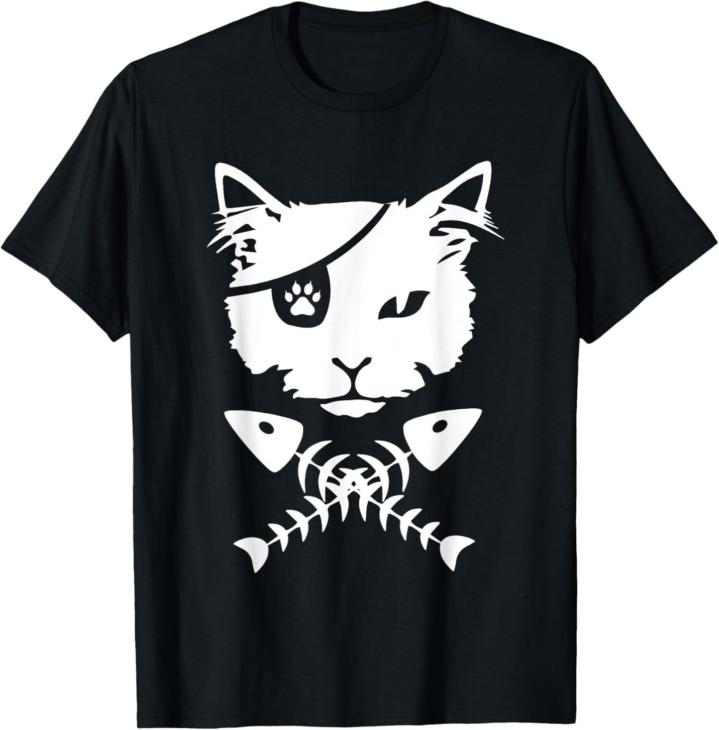 Cute pirate cat funny T-Shirt - T-Shirt | Black