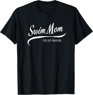 Women’s Swim Team Mom Proud Swim Mama Game Day Snack Mom T-Shirt - T-Shirt | Black