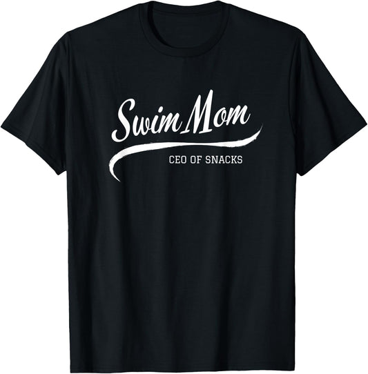 Women’s Swim Team Mom Proud Swim Mama Game Day Snack Mom T-Shirt - T-Shirt | Black