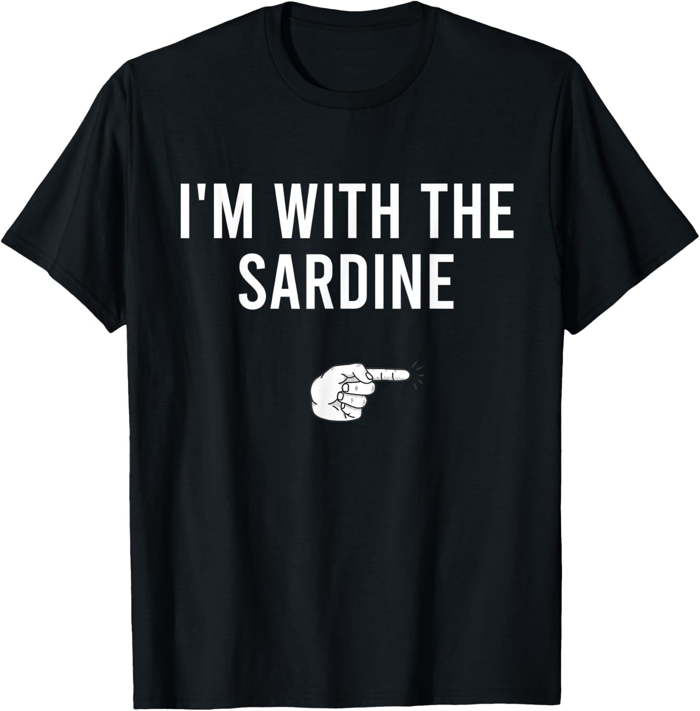 I'm With The Sardine Halloween Costume Funny Matching Couple T-Shirt - T-Shirt | Black