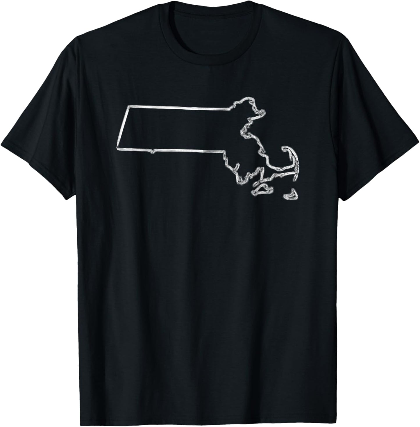 Massachusetts state outline T-Shirt - T-Shirt | Black