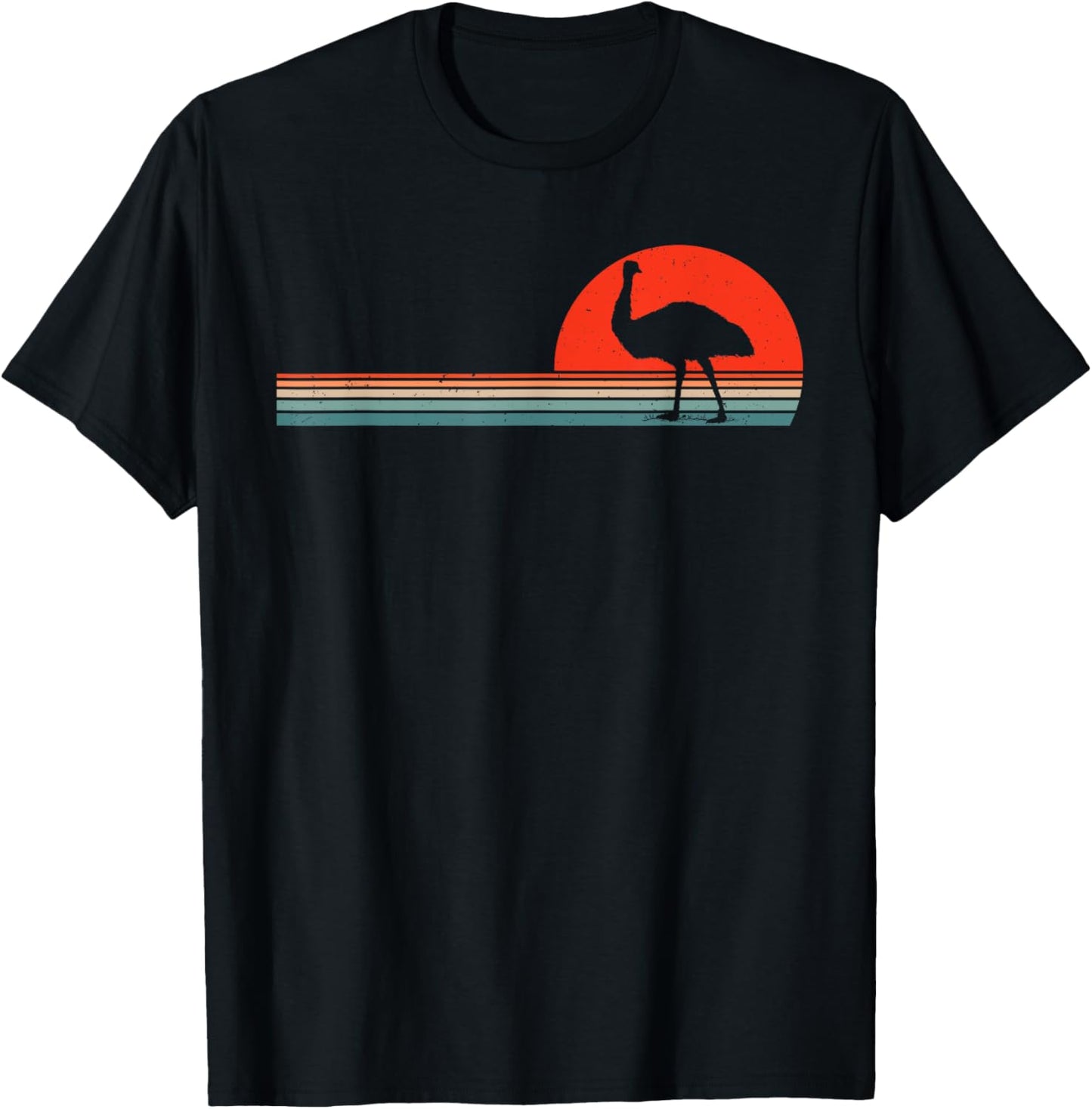 Cool Retro Emu Bird Lover Australian Animal T-Shirt - T-Shirt | Black