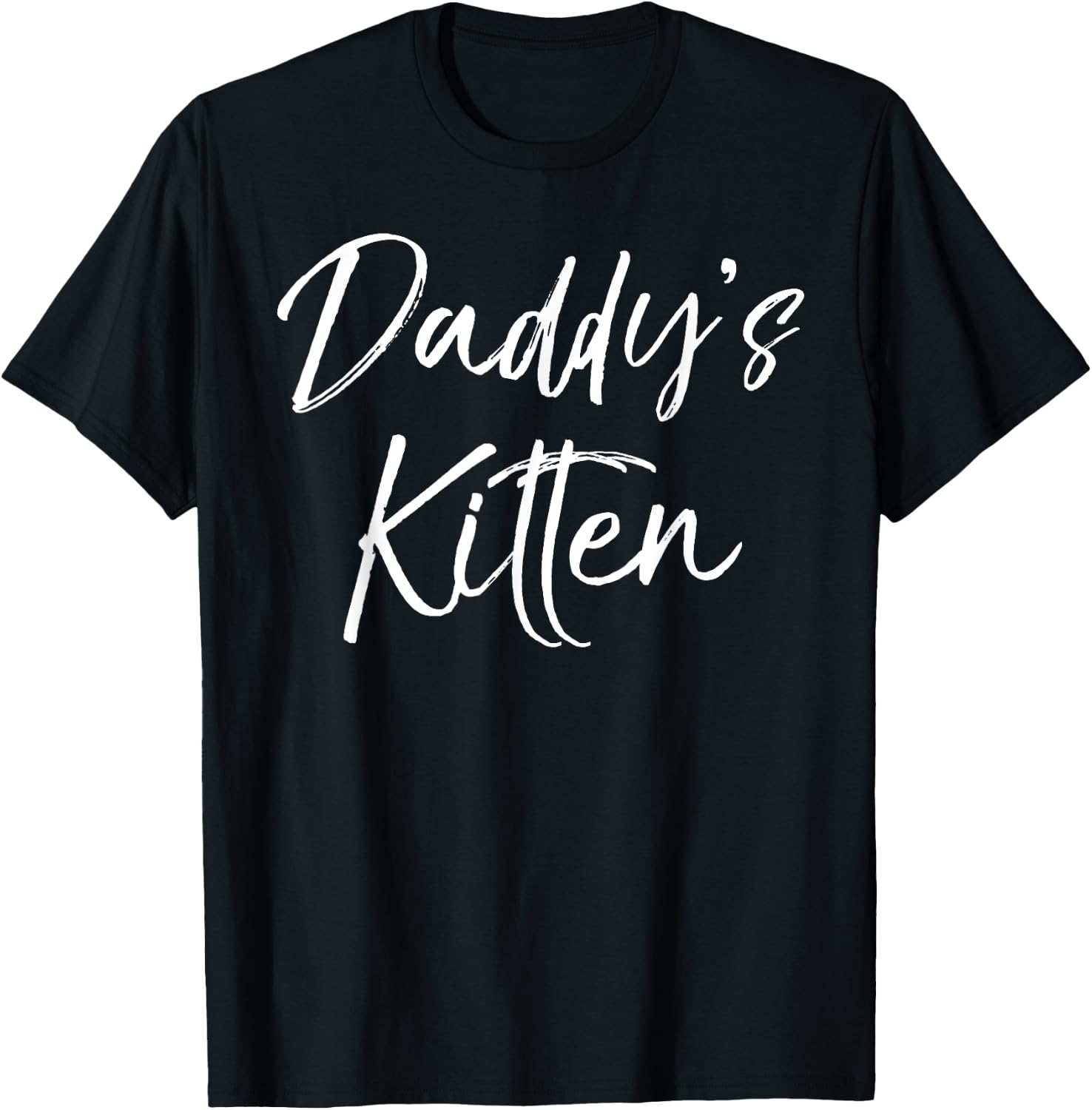 Cute Daughter Gift from Father of Cat Lovers Daddy's Kitten T-Shirt - T-Shirt | Black