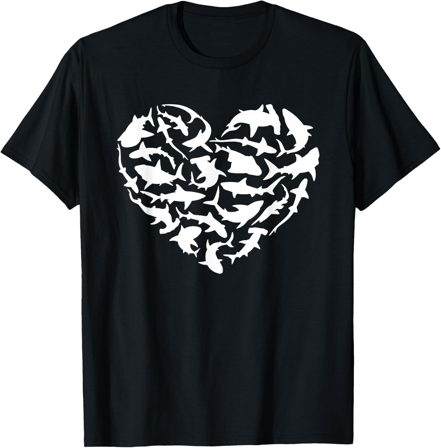 Shark Heart I Love Sharks Shark T-Shirt - T-Shirt | Black