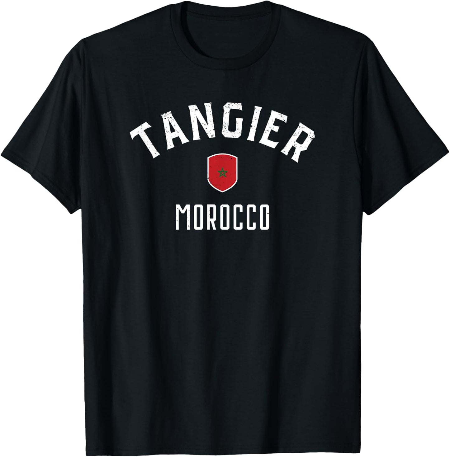 Tangier Morocco - Moroccan Flag Tangier T-Shirt - T-Shirt | Black