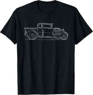 Vintage Hot Rod Rat Street Fink Steampunk Car Funny Men Gift T-Shirt - T-Shirt | Black