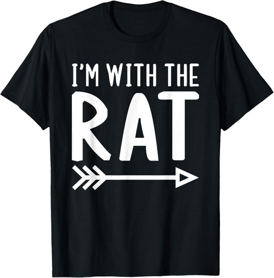 I'm With The Rat Funny Matching Halloween Couple Costume T-Shirt - T-Shirt | Black