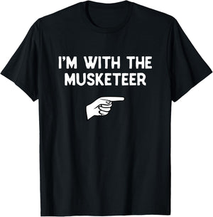 I'm With The Musketeer Costume Halloween Matching Party T-Shirt - T-Shirt | Black
