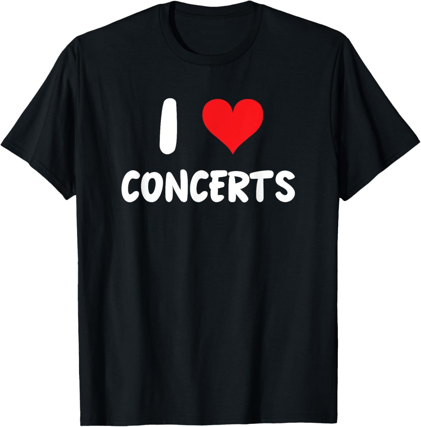 I Love Concerts - Heart - Music Band Musician Rock Country T-Shirt - T-Shirt | Black