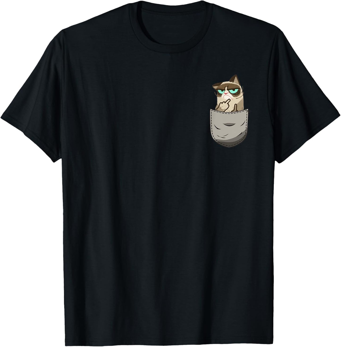 Cat Flipping Off Funny Animal Meme Sarcastic Kitten Owner Women T-Shirt - T-Shirt | Black