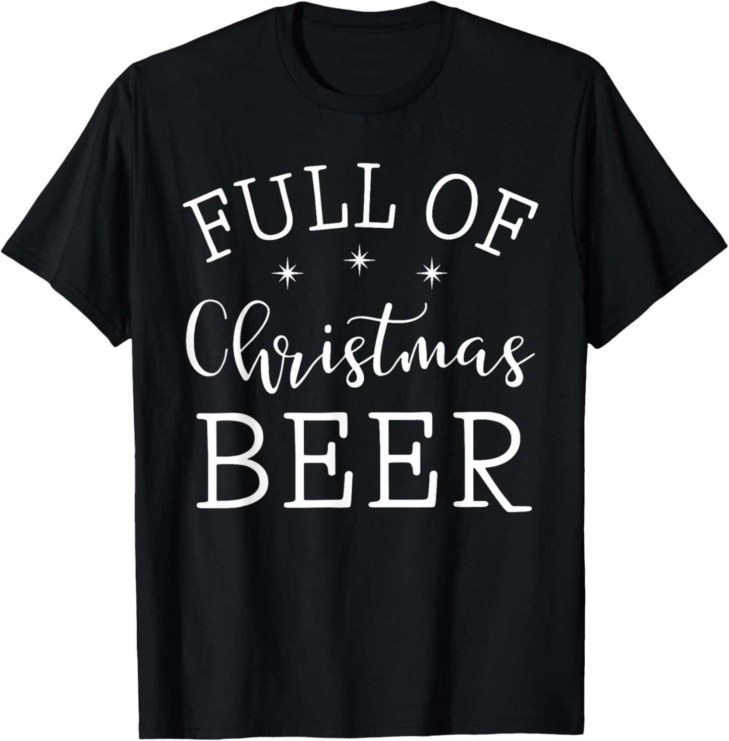 Full Of Christmas Beer And Christmas Cheer Couple Matching T-Shirt - T-Shirt | Black