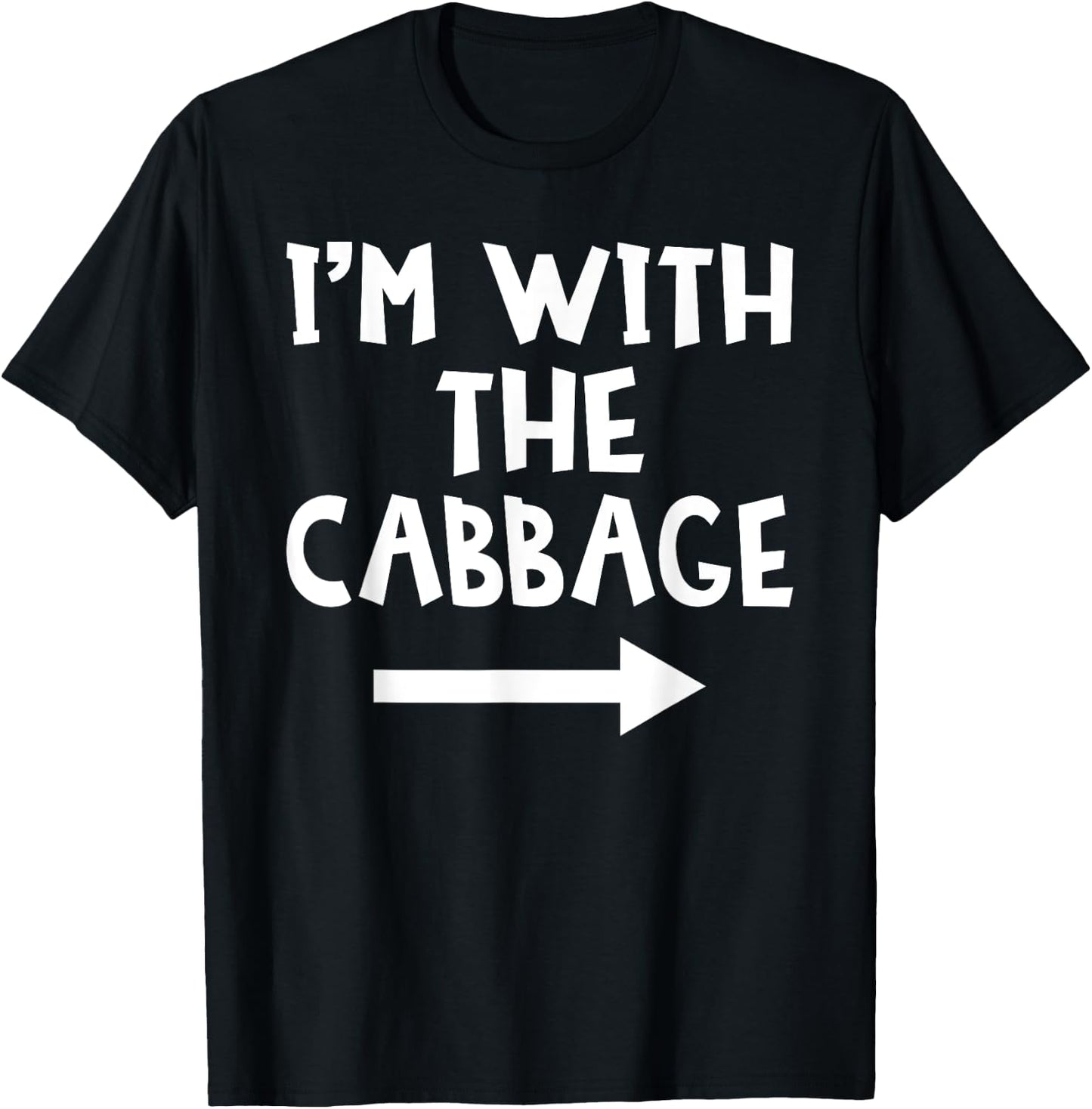 I'm With The Cabbage Funny Matching Couple Halloween Costume T-Shirt - T-Shirt | Black