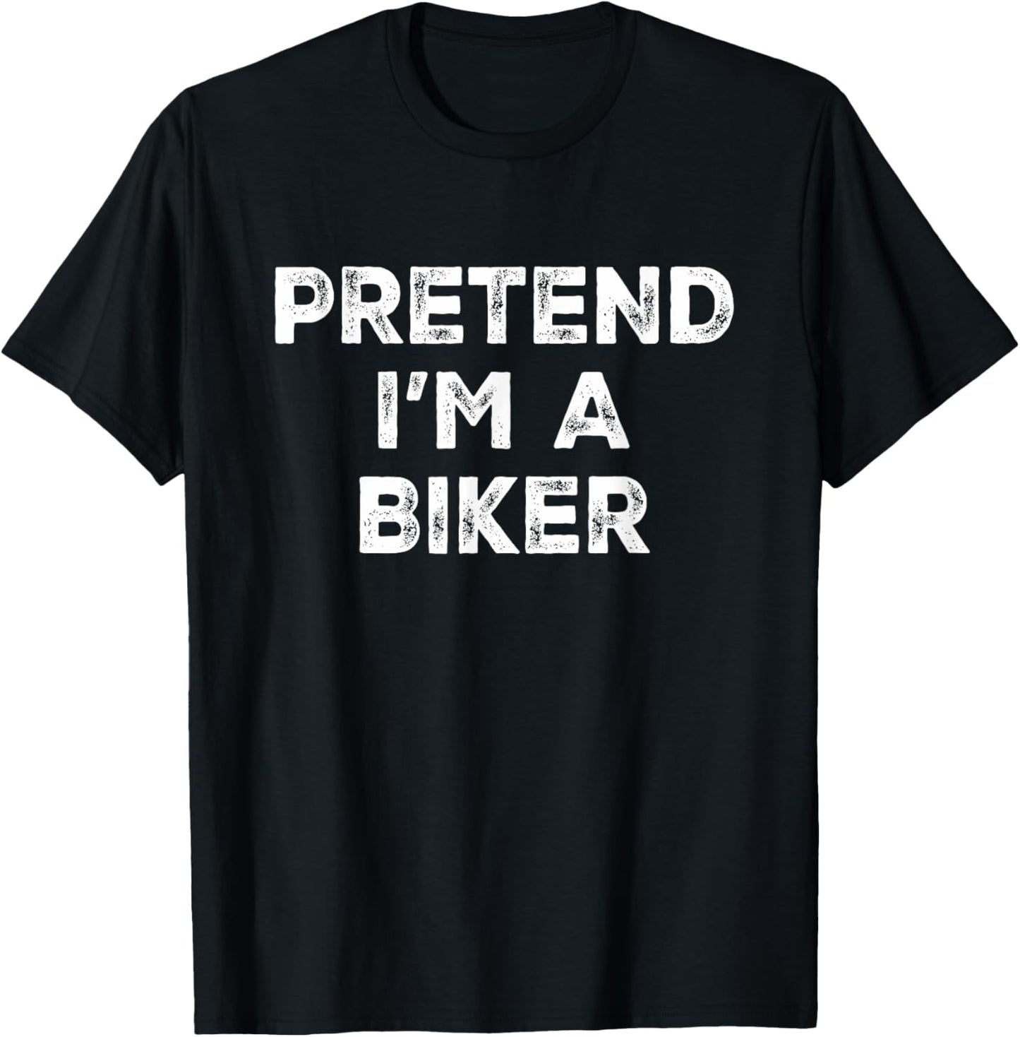 Pretend I'm A Biker Lazy Halloween Costume T-Shirt - T-Shirt | Black