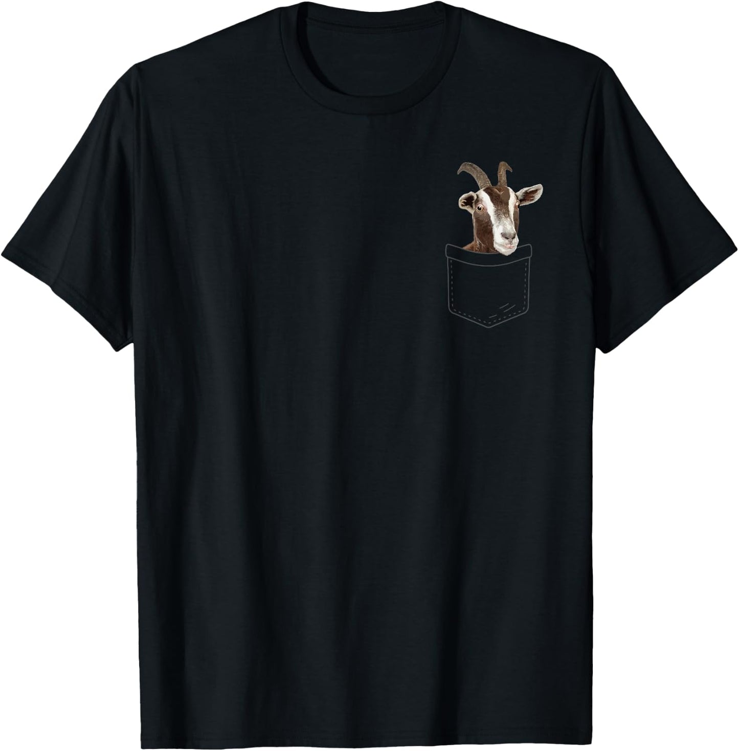 Cool Goat Women Pocket Goat Whisperer Farm Animal T-Shirt - T-Shirt | Black