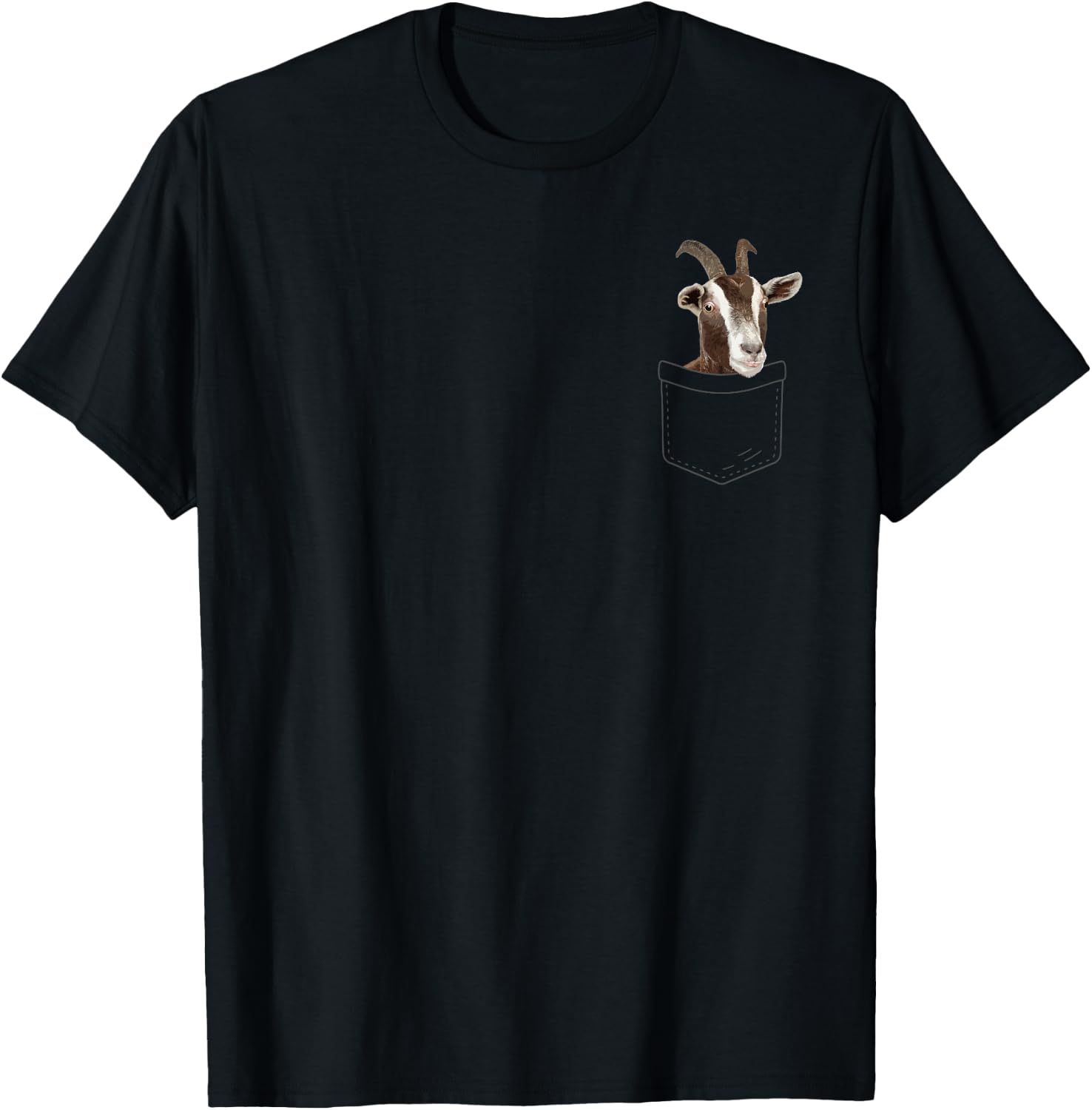 Cool Goat Women Pocket Goat Whisperer Farm Animal T-Shirt - T-Shirt | Black