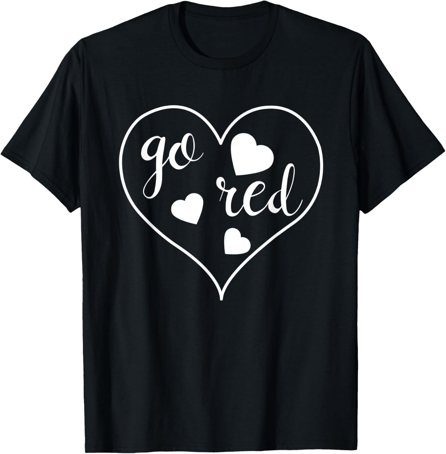 Go Red Heart Disease Awareness Gifts Men Kids Boys T-Shirt - T-Shirt | Black
