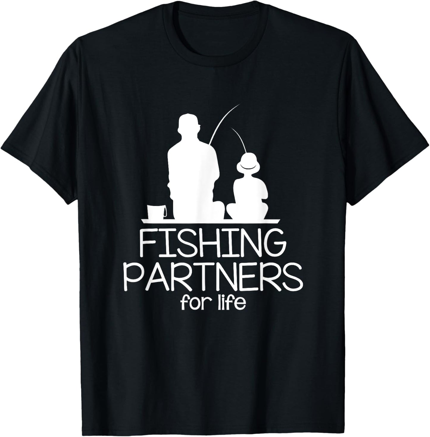 Fishing Partners For Life Father And Son Matching Outfits T-Shirt - T-Shirt | Black