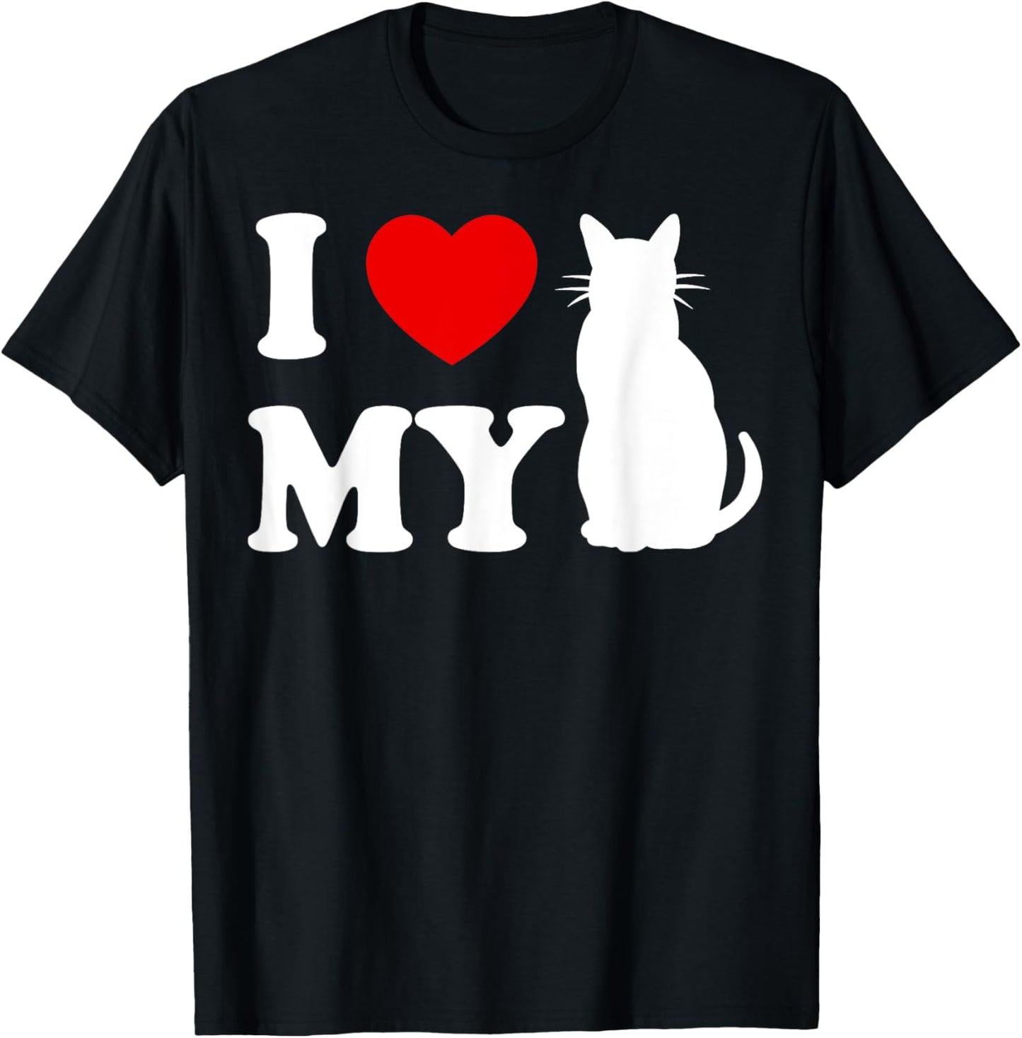I Love Your Cats Pet Heart Cat Kitten Lover Valentines BF GF Men Women T-Shirt - T-Shirt | Black