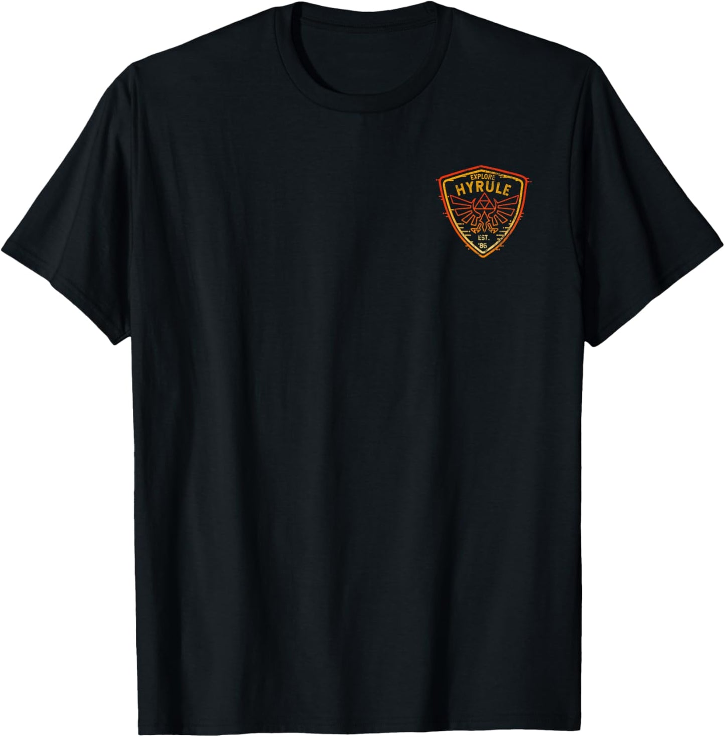 The Legend of Zelda Explore Hyrule Est. '86 Front & Back T-Shirt - T-Shirt | Black