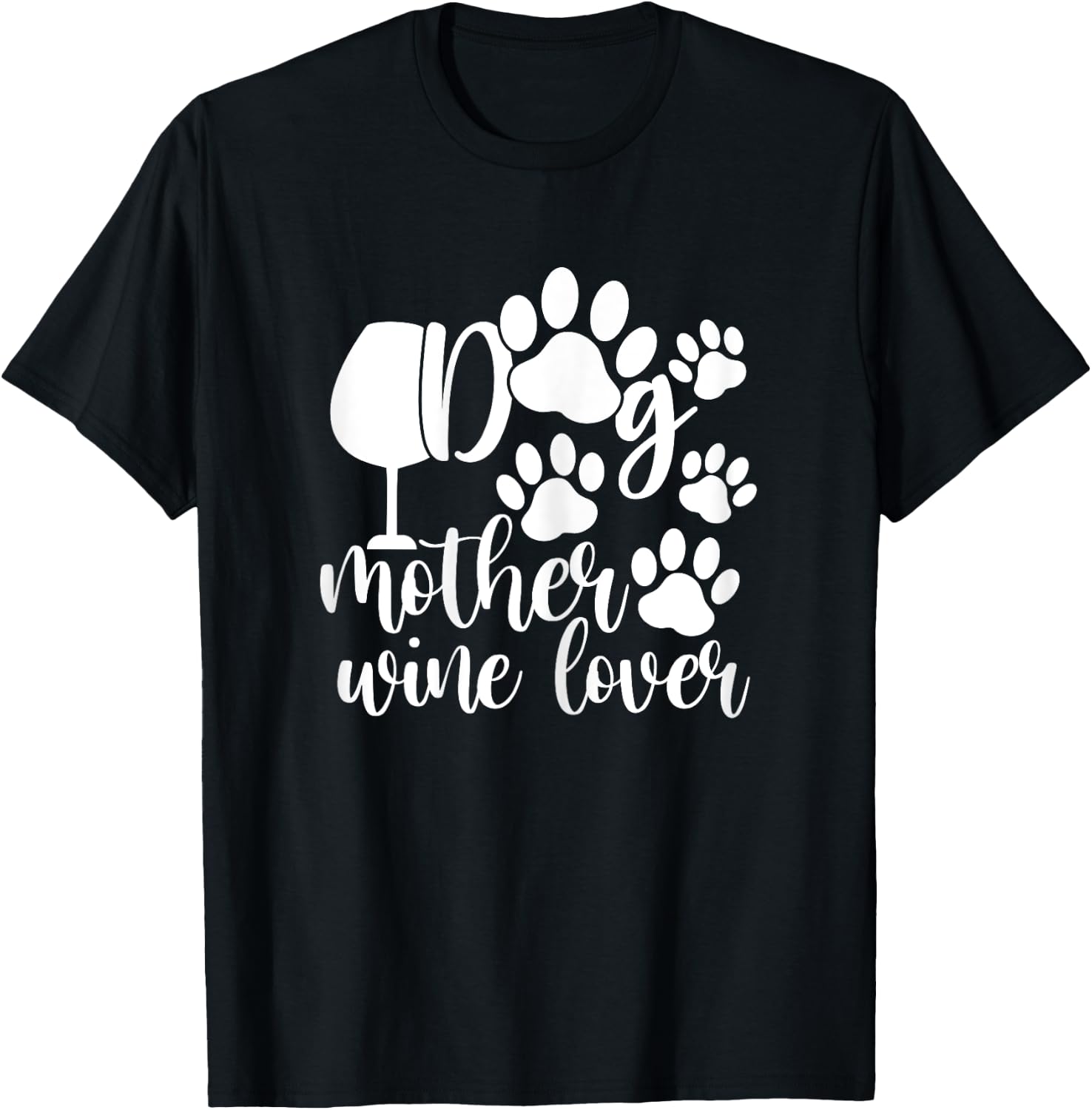 Wine Shirts , Dog Mother Wine Lover Funny T-Shirt - T-Shirt | Black