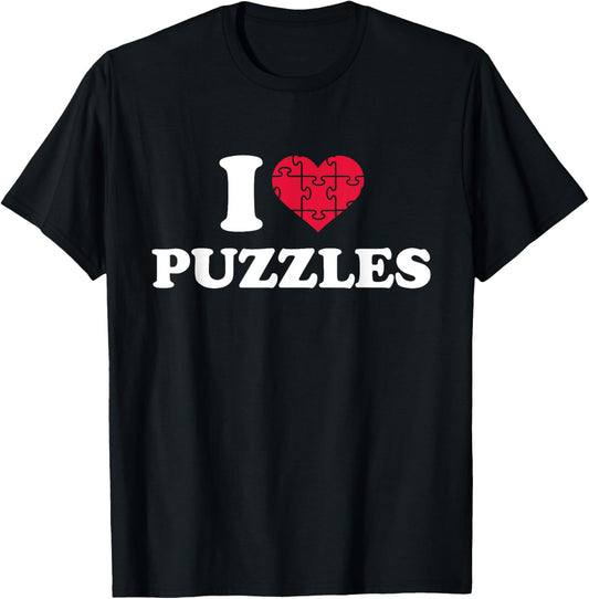 I love jigsaw puzzles T-Shirt - T-Shirt | Black
