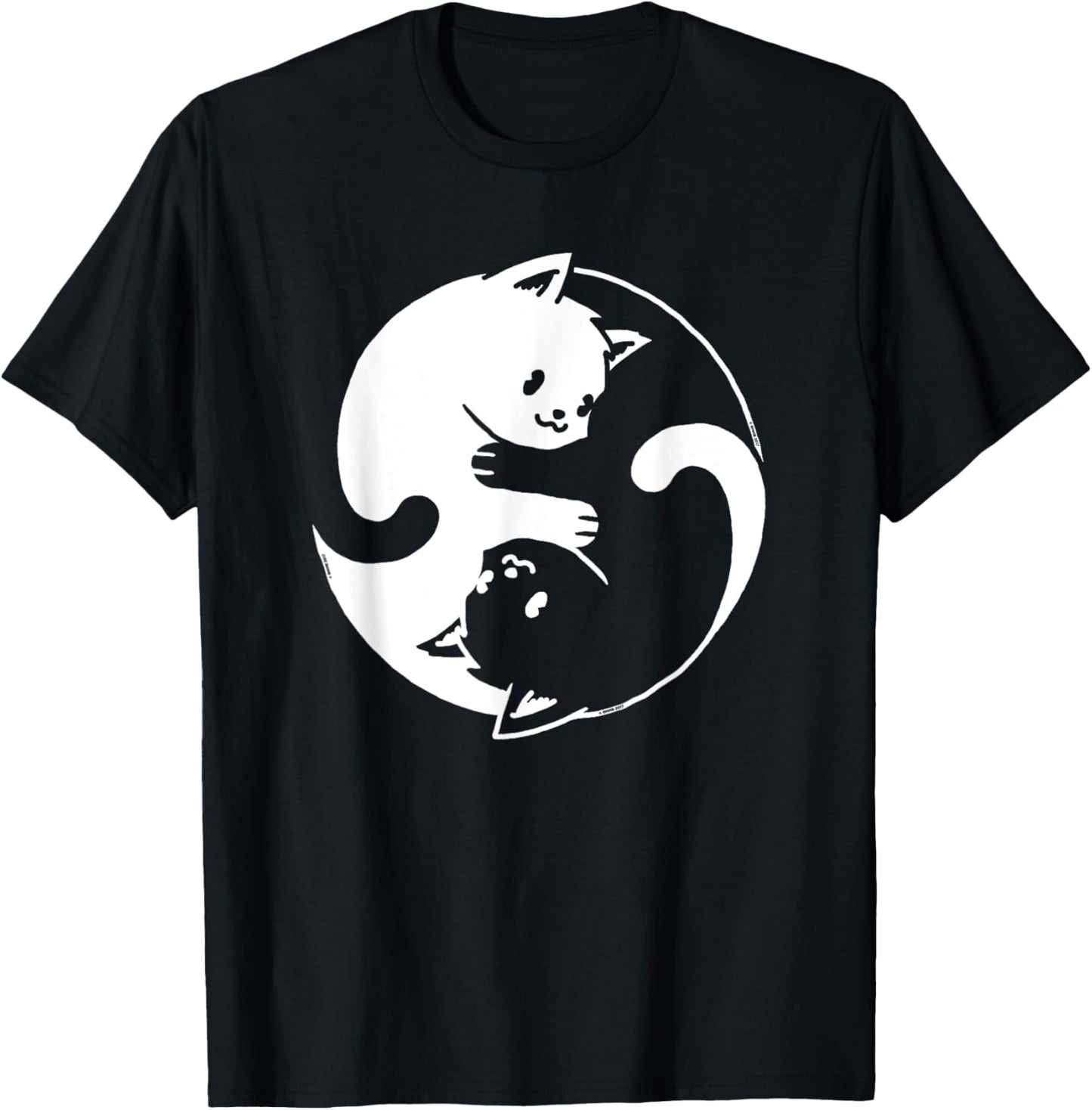 Yin Yang Cat Cute Spirituality Zen Meditation Balance Kitten Men Women Kids T-Shirt - T-Shirt | Black