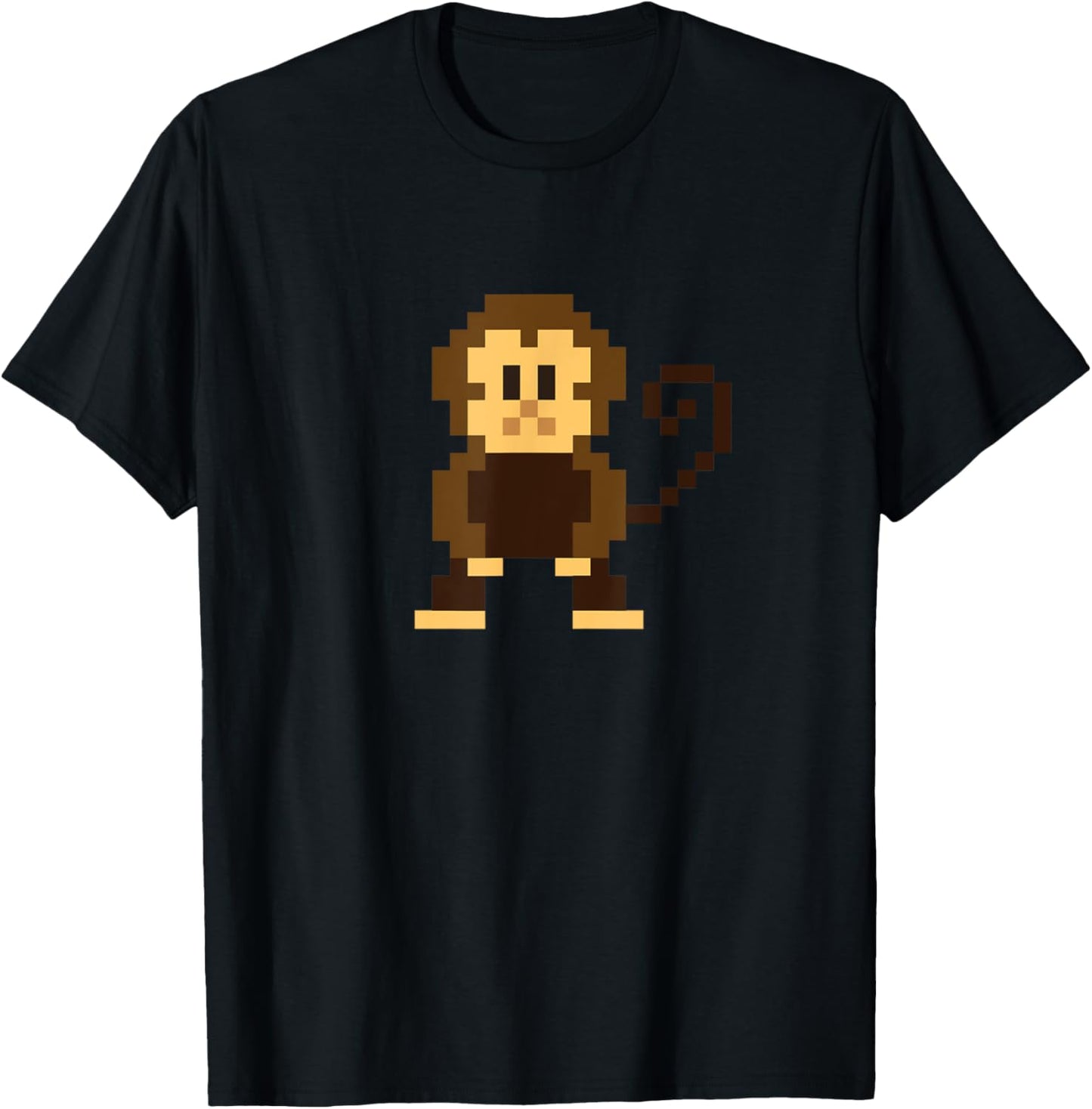 Pixelated Cheeky Monkey T-Shirt - T-Shirt | Black