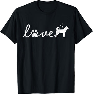 Korean Jindo Mom Dad Dog Love Love Pet Paw G Men Women Girls Kids T-Shirt - T-Shirt | Black