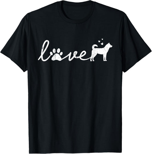 Korean Jindo Mom Dad Dog Love Love Pet Paw G Men Women Girls Kids T-Shirt - T-Shirt | Black