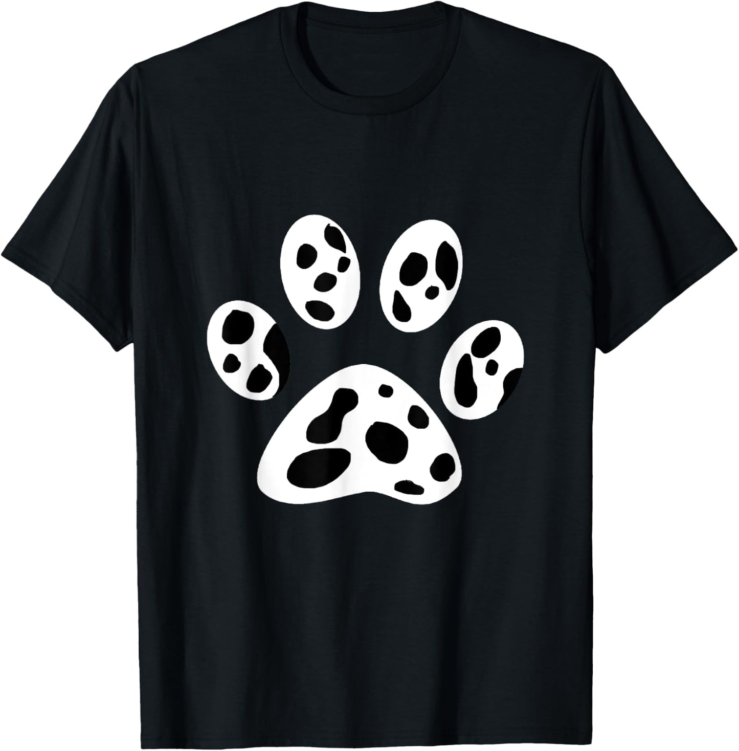 Dalmatian Dog Paw Pattern Dalmatians Puppy Breeder Men Women Girls Kids T-Shirt - T-Shirt | Black