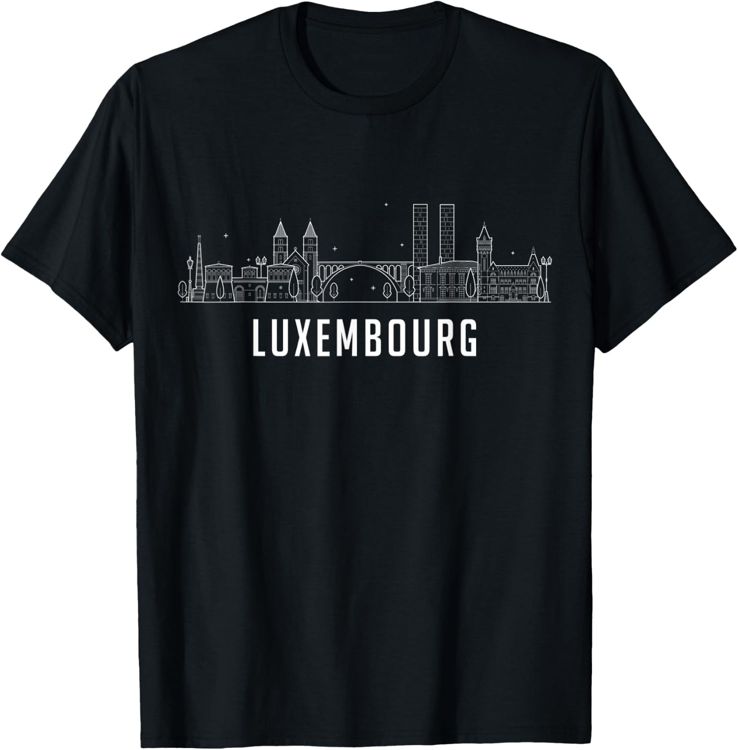 Luxembourg Monuments Tourist Attraction T-Shirt - T-Shirt | Black