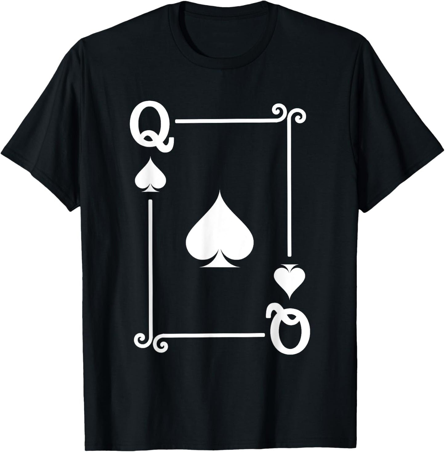 Playing Cards Costume - Queen Spades Card - Queen Card T-Shirt - T-Shirt | Black