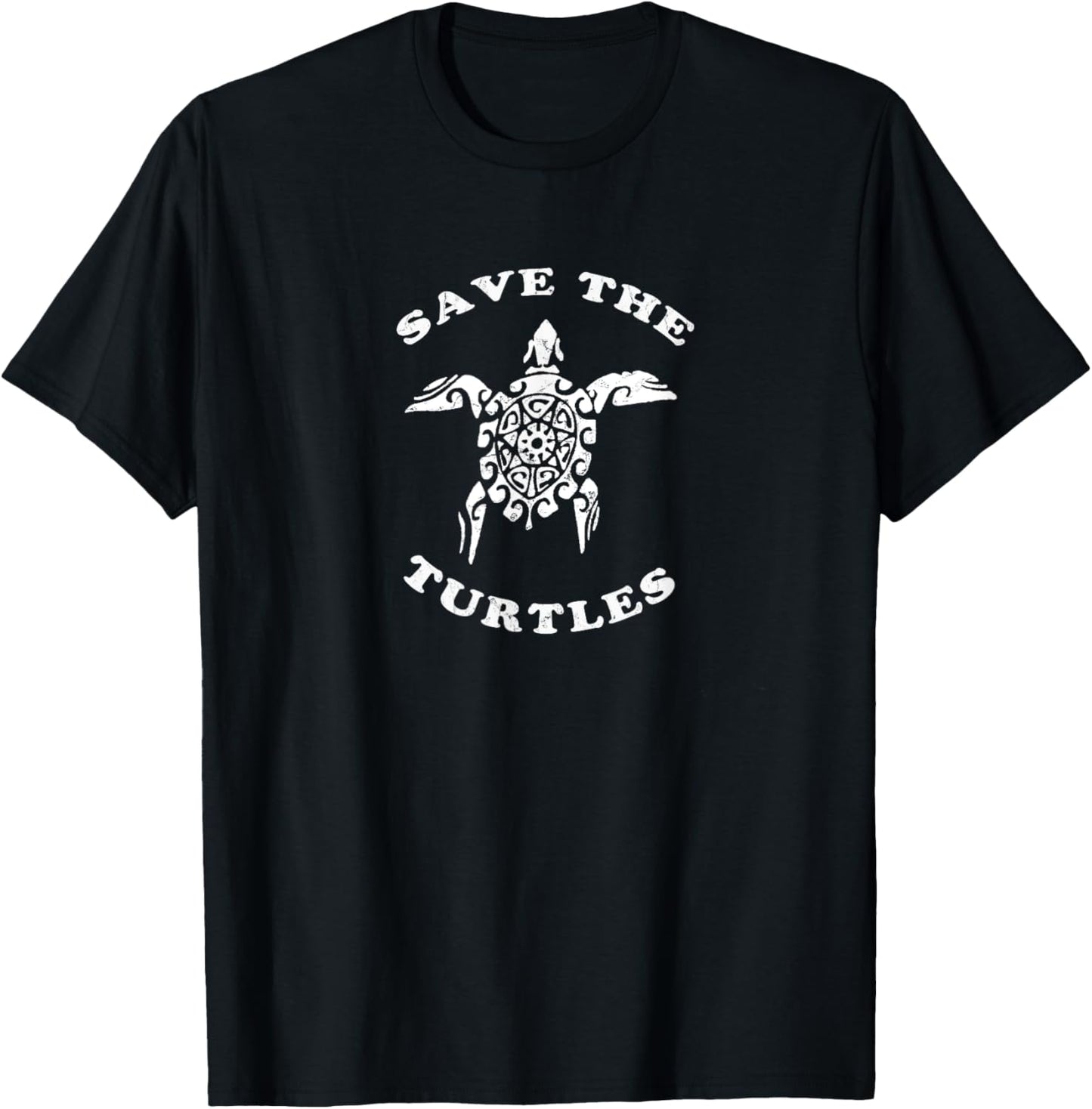 Save the Turtles, Classic Tribal Turtle Sea Turtle T-Shirt - T-Shirt | Black
