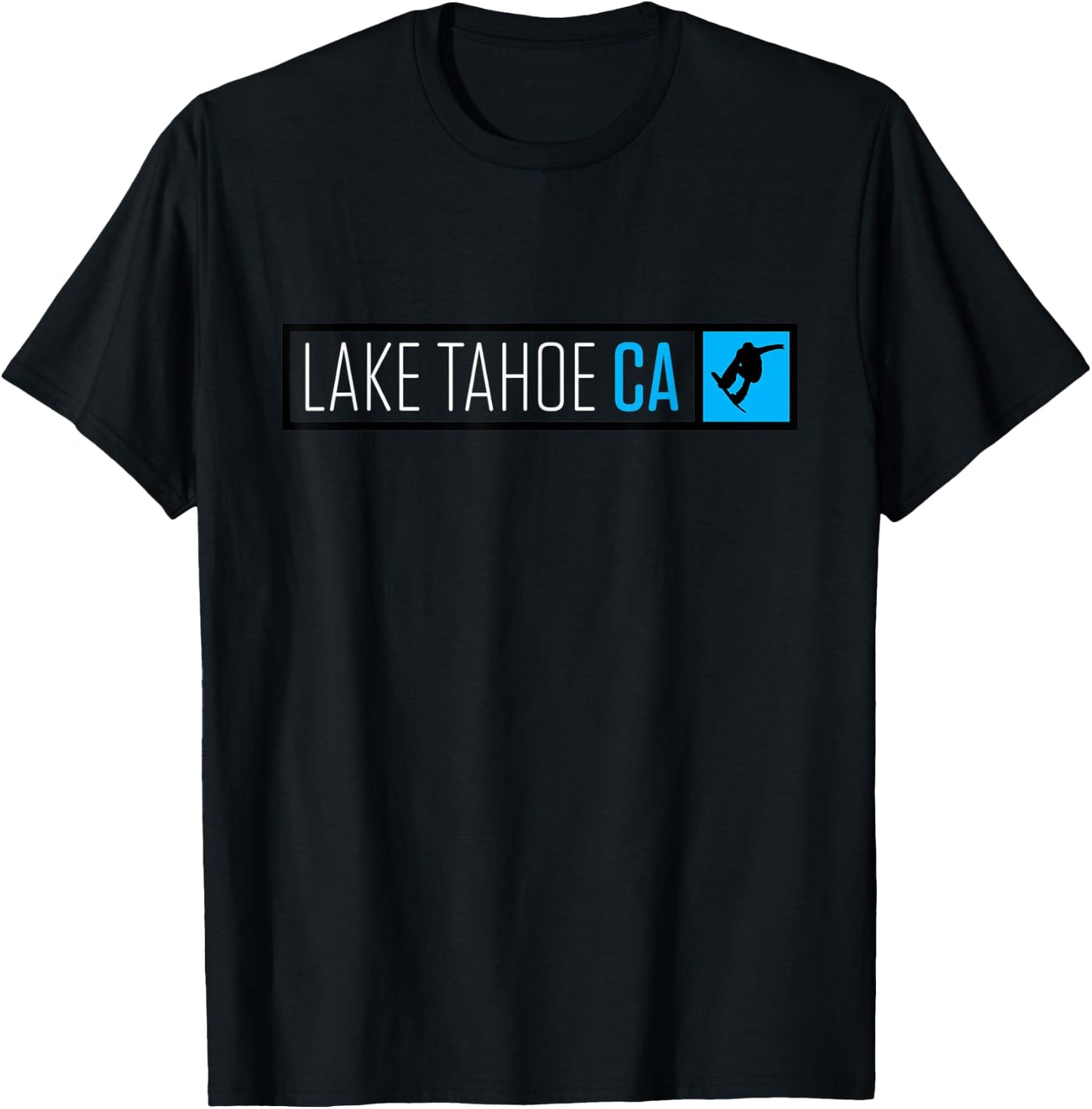 Lake Tahoe CA Snowboard Box Type T-Shirt - T-Shirt | Black