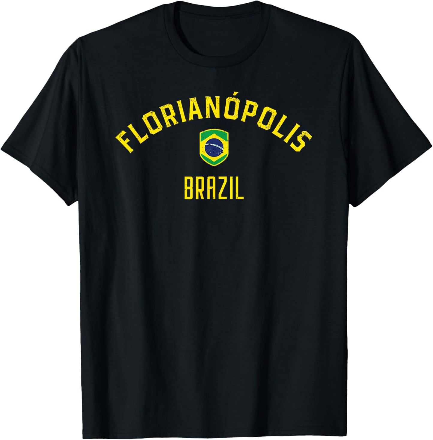 Florianopolis Brazil - Brazilian Flag T-Shirt - T-Shirt | Black