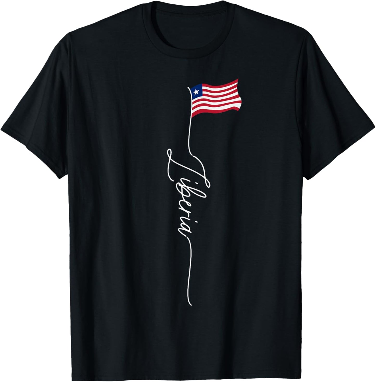 Liberia, Liberia Flag, elegant Liberian Patriotic Flag T-Shirt - T-Shirt | Black