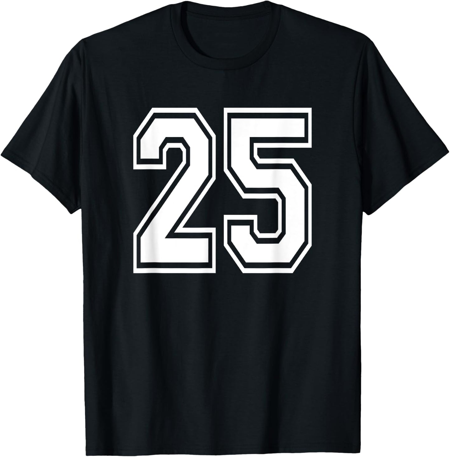Number 25 Birthday Gift Sports Player Team Numbered Jersey T-Shirt - T-Shirt | Black