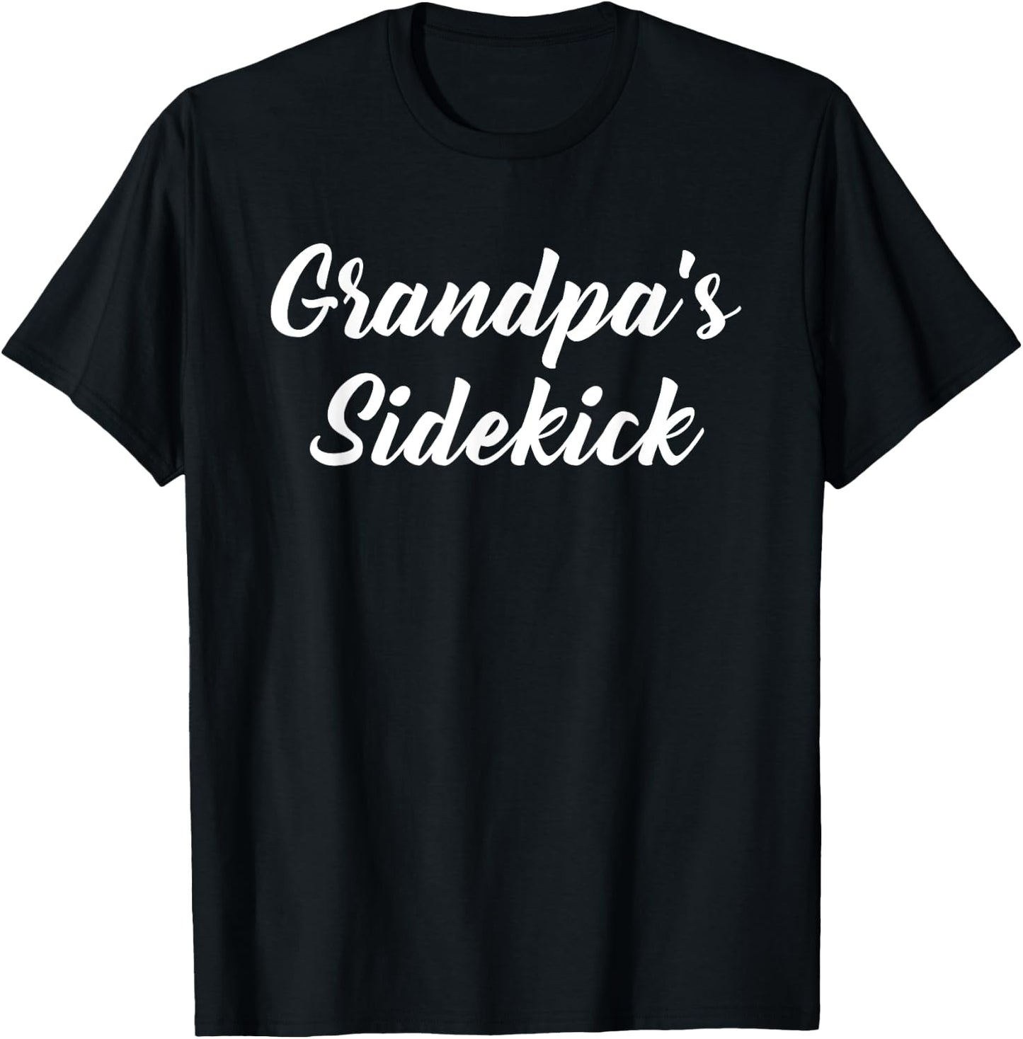 Grandpa's Sidekick Grandson Granddaughter Papa Girl Boy T-Shirt - T-Shirt | Black