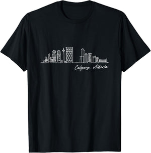 Signature Calgary City Skyline - Canada Souvenir T-Shirt - T-Shirt | Black