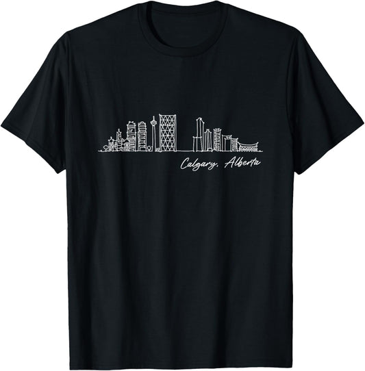 Signature Calgary City Skyline - Canada Souvenir T-Shirt - T-Shirt | Black