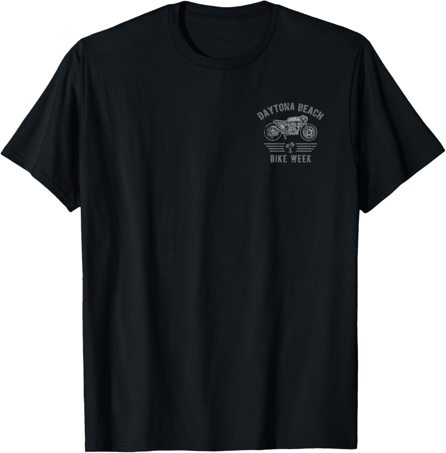 Daytona Beach Bike Week Retro Distressed Motorcycle Design T-Shirt - T-Shirt | Black
