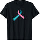Teal & Pink Ribbon - Previvor T-Shirt - T-Shirt | Black