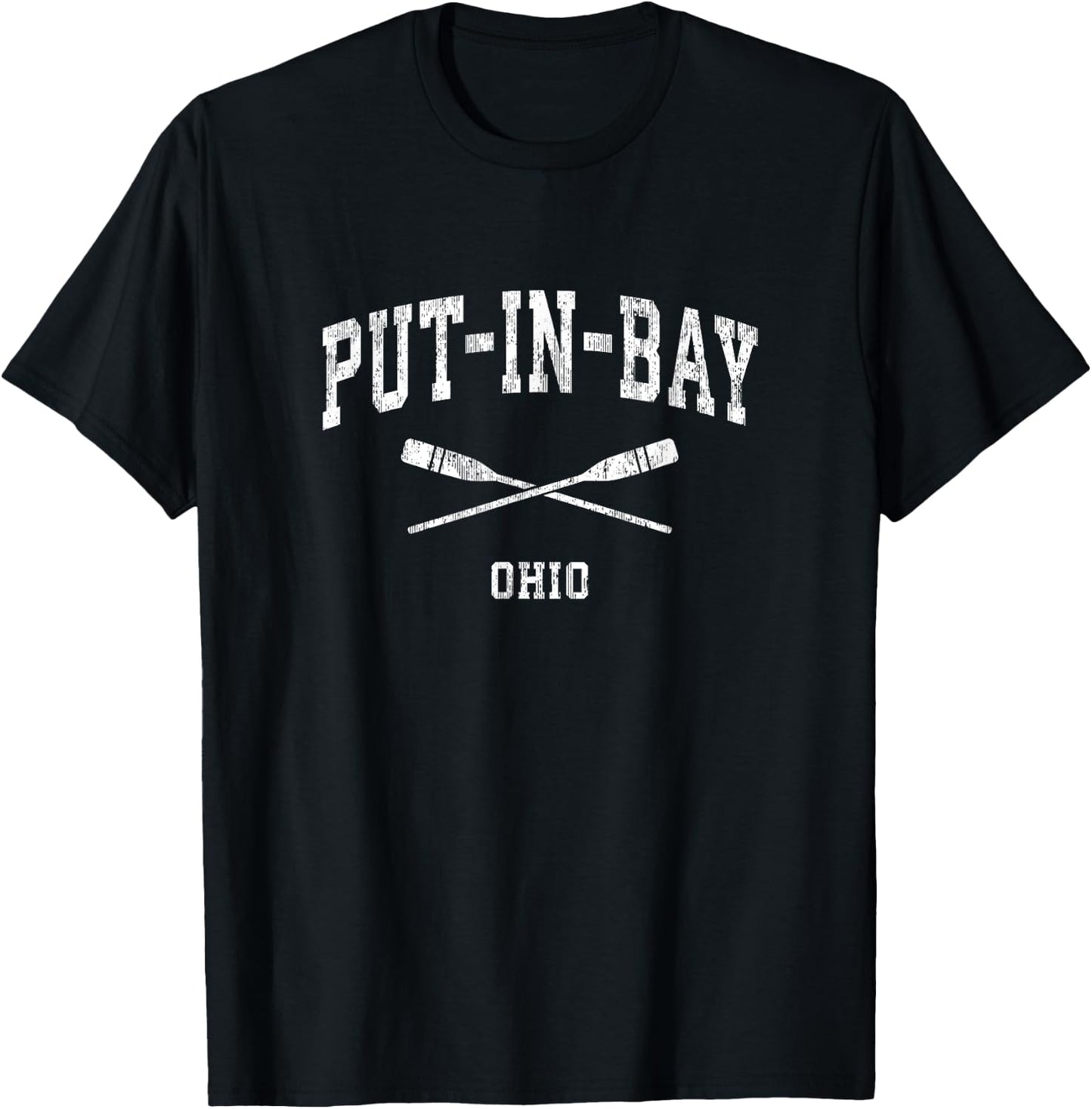 Put-in-Bay Ohio Vintage Nautical Paddles Sports Oars T-Shirt - T-Shirt | Black