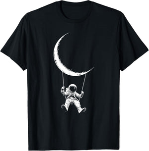Moon Swing Space Astronaut T-Shirt - T-Shirt | Black